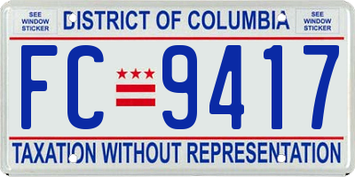 DC license plate FC9417