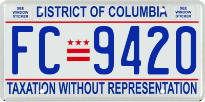 DC license plate FC9420