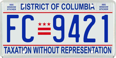 DC license plate FC9421