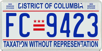 DC license plate FC9423