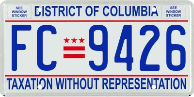 DC license plate FC9426