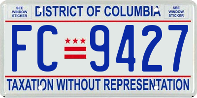 DC license plate FC9427