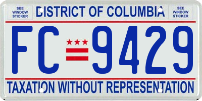 DC license plate FC9429