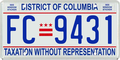 DC license plate FC9431