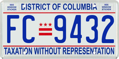 DC license plate FC9432