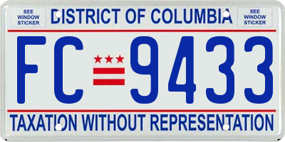 DC license plate FC9433