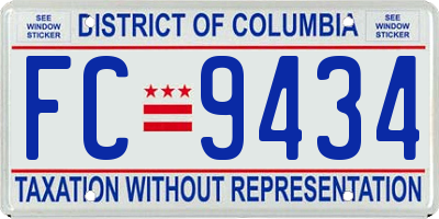 DC license plate FC9434