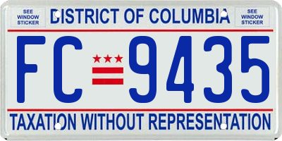 DC license plate FC9435