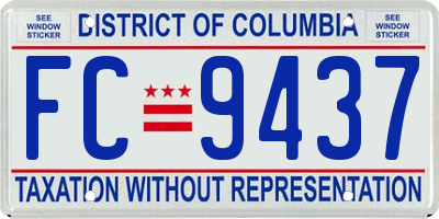 DC license plate FC9437