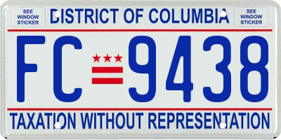 DC license plate FC9438