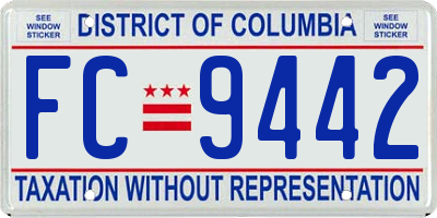 DC license plate FC9442