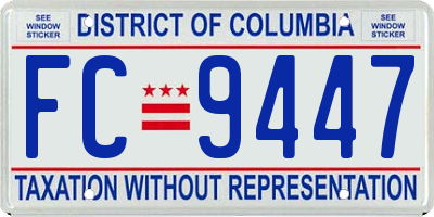 DC license plate FC9447