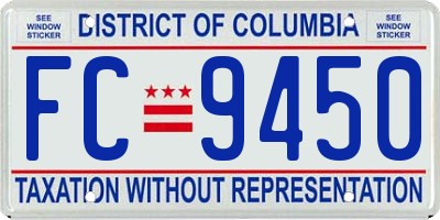 DC license plate FC9450