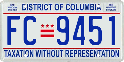 DC license plate FC9451