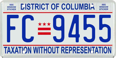 DC license plate FC9455