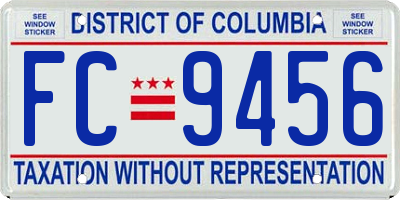 DC license plate FC9456