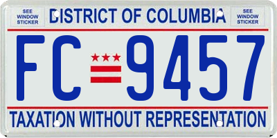 DC license plate FC9457