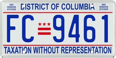 DC license plate FC9461