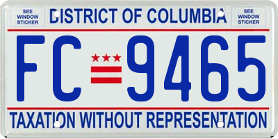 DC license plate FC9465