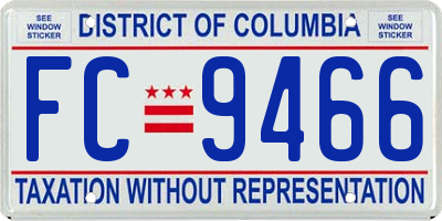 DC license plate FC9466