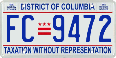 DC license plate FC9472