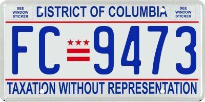 DC license plate FC9473