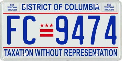 DC license plate FC9474