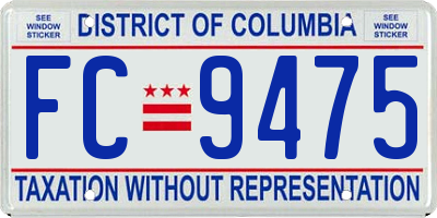 DC license plate FC9475