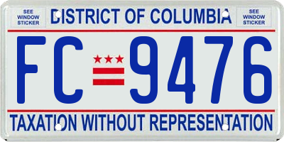 DC license plate FC9476