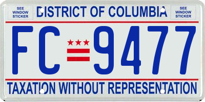 DC license plate FC9477