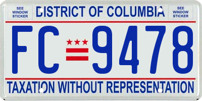 DC license plate FC9478