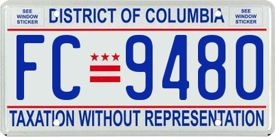 DC license plate FC9480