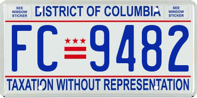 DC license plate FC9482