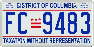 DC license plate FC9483