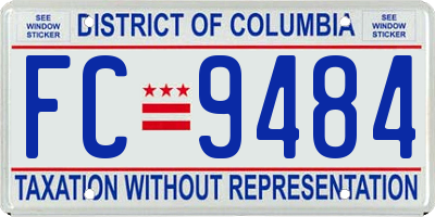 DC license plate FC9484