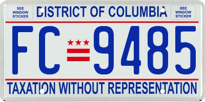 DC license plate FC9485