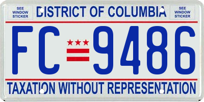 DC license plate FC9486