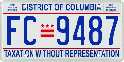 DC license plate FC9487