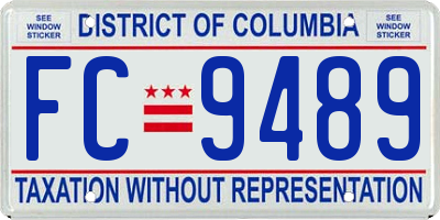 DC license plate FC9489