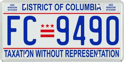 DC license plate FC9490