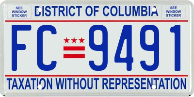 DC license plate FC9491