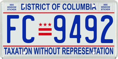 DC license plate FC9492