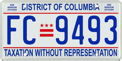 DC license plate FC9493