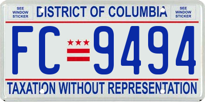 DC license plate FC9494