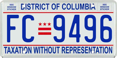 DC license plate FC9496