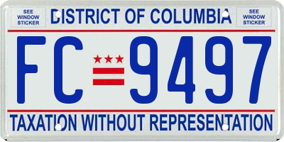 DC license plate FC9497