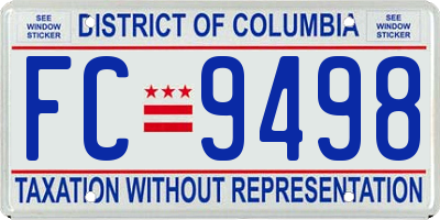 DC license plate FC9498