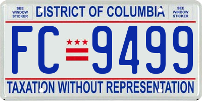 DC license plate FC9499