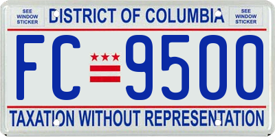 DC license plate FC9500