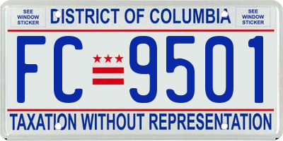 DC license plate FC9501